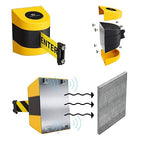 CCW Series WMB-230 Magnetic Wall Mount Retractable Belt Barrier (30 Foot Belt, Fluorescent Pink Belt with Yellow ABS Case)