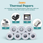 AUEAR, Thermal Cash Register POS Paper Rolls, 2 1/4" x 50' - BPA Free (100 Pack)