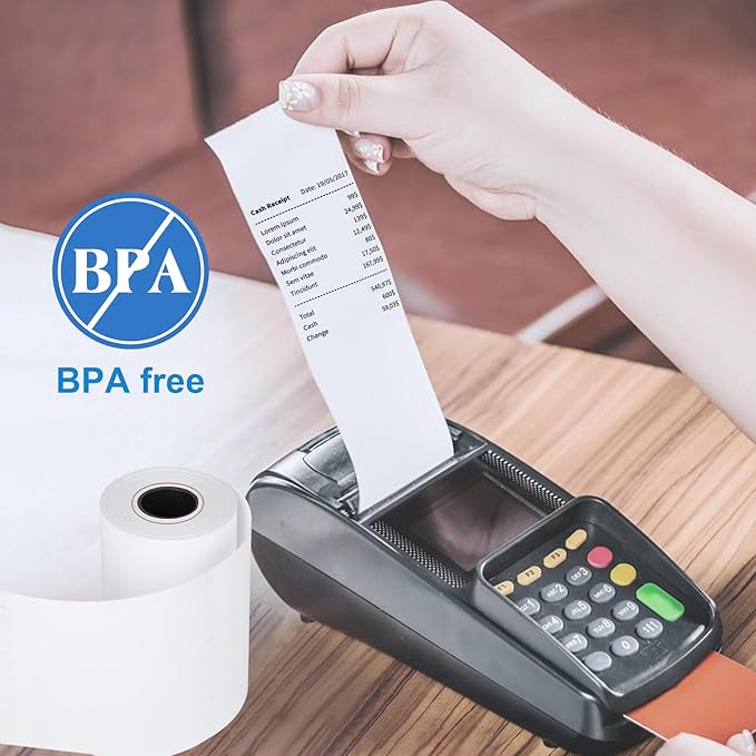 50 Rolls- 2 1/4 X 50 Thermal Receipt Paper Rolls- Fits All Pos Cash Registers, For Clover POS Cash Register Printers-Premium Quality German Paper