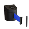 Crowd Control Warehouse - CCW Series WMB-220 Fixed Wall Mount Retractable Belt Barrier - 15 Foot, Blue Belt with Black ABS Case