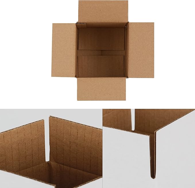 4x4x4 inches Shipping Boxes 30 Pack, Kraft Corrugated Small Cardboard Boxes for Mailing Packing, White