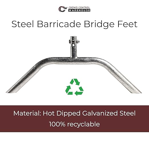 Angry Bull Barricades Metal Interlocking Steel Barricade (8.5 Ft. Heavy Duty, Bridge Feet, Black Powder Coated, Set of 10)