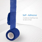 24 Pack Self Adherent Cohesive Wrap Bandages Non Woven Cohesive Bandage Elastic Self Adhesive Bandage Wrap Sports Athletic Tape First Aid Tape for Wrist Ankle Pet Vet Wrap Grip Cover 2 inch (Blue)