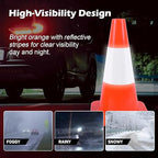 4 Pack 18 Inch Orange PVC Traffic Cones Black Base Stable Durable, Parking Lot Driveway School Training Safety Cones Multi-Purpose (4, Orange, 18 Inch)