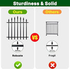Metal Garden Fence 26" H x 24" W (5 Panels, 10 Ft Total) Rustproof Animal Barrier No Dig Decorative Fencing for Dogs,Pet, Yard,& Patio, Easy Installation