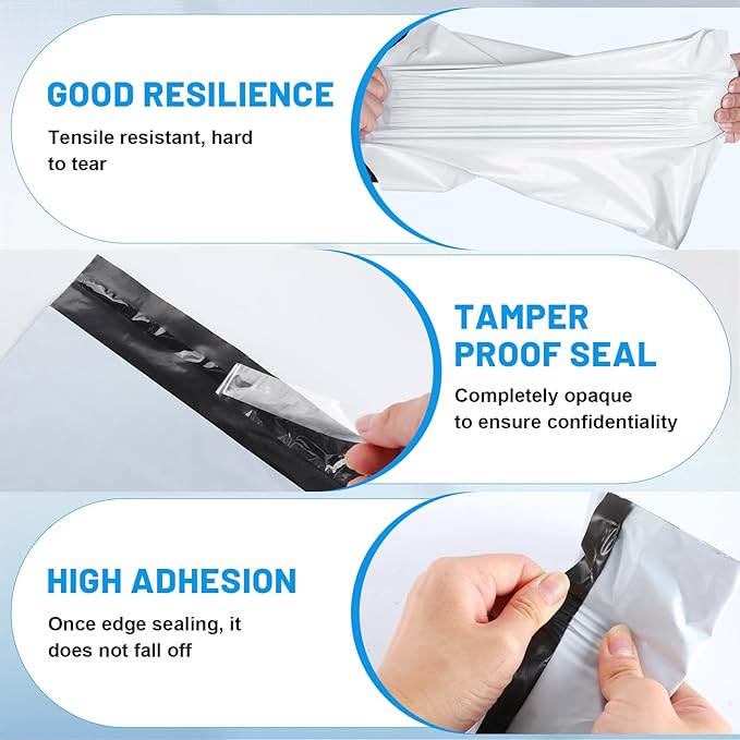 Poly Mailers Shipping Bags 10x13 inch 600 Pack Packaging Clothes Polymailers Envelopes Mailing Mailer Package Polymailer Small Business Supplies Clothing Bag Polybags Packing White