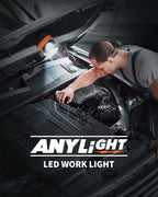 Rechargeable Work Light with 4 Modes,1200LM Magnetic Work Light with IP65 Waterproof, 3350mAh Battery Led Work Lights,150° Rotate for Car Repair, Camping, Emergency (1 Pack)