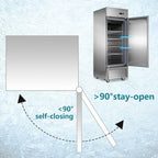 JINSONG 27" Commercial Refrigerator, 23 Cu.Ft Reach-in Stainless Steel Fridge with Single Solid Door for Restaurant, Bar, Shop, or Home Use