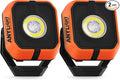 Led Work Light with 4 Modes,1200LM Portable COB Magnetic Light,3350mAh Recharge Spotlight and Floodlight,150° Rotate IP65 Waterproof for Car Repair and Camping (2 Packs Without Hook)