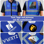 BeautyWill Custom Logo Safety Vest S,M,L,XL,2XL,3XL,4XL Personalized Safety Vest High Visibility Apparel