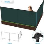 Patio 6' x 47' Outdoor Privacy Screen Freestanding Temporary Fence Panels Net Cover with Metal Poles for Outside Backyard Pool Garden Air Conditioner Fencing, Green