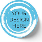 100 Custom Vinyl Stickers - Upload Your own Image, Text, Design, Logo - Personalized Logo Labels for Handmade, Packaging, Bottle, Jars, Candle, Brand Stickers (Blue Swirls, 5x5)