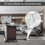 KUNCAN Appliance Power Extension Cord - 3 Prong Flat Wire SPT-3 14 AWG Heavy Duty Male to Female Extender Low Profile Grounded Cable for Major AC Unit, Air Conditioner, Refrigerator, Heater (1 Feet)