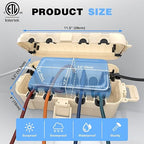 Flemoon Medium Outdoor Electrical Box (11.5x5.2x4 inch), IP54 Waterproof Extension Cord Cover w/6 Cable Entry Ports, Weatherproof Connection Box for Power Strip, Timer, Holiday Lights, Almond