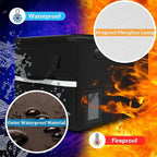Upgraded 5200°F Fireproof Document File Organizer Box, Fireproof Storage Filing Cabinet with Lock, Portable Office Safe Box for Hanging Letter/Legal Folder 16.1 x 12.9 x 11in (Black)