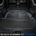 Floor Mats Set for 2016-2026 Dodge Durango (Only for 6 Seats with Captain Chairs), All Weather TPE Backrest Mat Trunk Mat Cargo Liner Door Sill Guards Accessories (6 Seats Floor Mats Set)