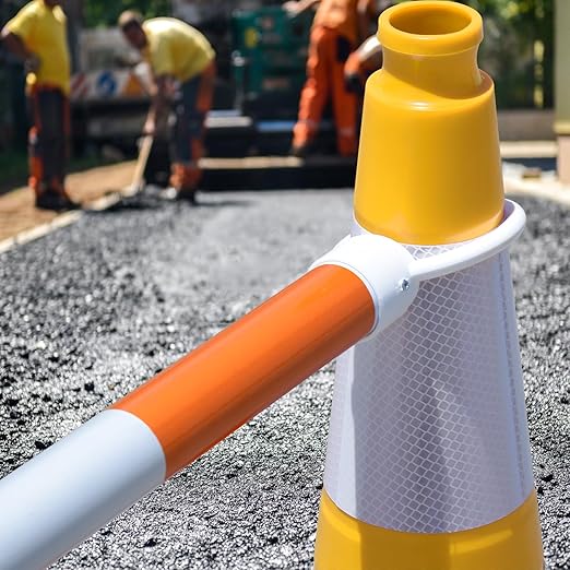 Fluorescent Orange/Green PVC Traffic Cones, Heavy Black Base Parking Lot Cone Structurally Stable Weatherproof Road Construction Safety Cones (8, Yellow, 36" Extra Large)