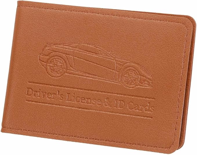 HARFINGTON Car Registration and Insurance Holder PU Leather Vehicle Glove Box Organizer Storage Accessories Car ID Holder with 10 Pockets for License ID Card Bank Card Documents, Brown