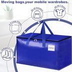 StorageRight Moving Bags-Heavy Duty Moving Boxes, Storage Totes with Zipper, Reinforced Handles and Tag Pocket-Collapsible Moving Supplies for moving, Storage and Travel 93L(Four Colors-8 Pack)