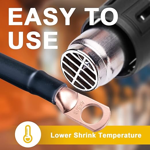 TKDMR 5 Ft 1/2" Heat Shrink Tubing - 3:1 Ratio Marine Grade Heat Shrink,Wire Cable Adhesive Lined Tube Insulation Seal Against Moisture Corrosion and Air Leakage.Black