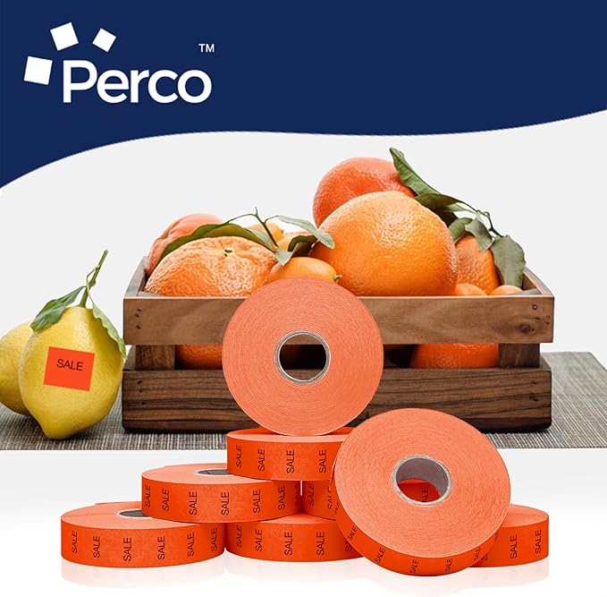 Perco Sale Pricing Labels for Monarch 1136 Price Gun – Case of 8 Sleeves, 112,000 Pricemarking Labels Value Pack