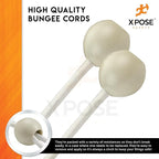 Xpose Safety Bungee Ball Cords 11" 25 Pack Heavy Duty White Stretch Rope with Ball Ties for Canopies, Tarps, Walls, Cable Organization