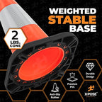Xpose Safety 12 Inch Orange Traffic Cones - 4" Collar - Bulk Half Pallet 440 Pack - Multipurpose PVC Plastic Safety Cone for Parking, Soccer, Caution, Kids, and Construction - DOT Approved