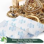 VacYaYa 100 Gram(10Packs) Food Grade Moisture Absorbers Silica Gel Packs Desiccant for Storage,Food Safe Dessicant Silica Gel Packets for Moisture Storage Control