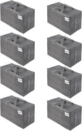 VENO 8 Pack Moving Bags, Moving Supplies, Moving Boxes, College Packing Storage Boxes with Lids Alternative, Heavy Duty Dorm Organizer Tote, Extra Large, Sturdy Handles, Zipper (Dark Gray, 8 Pack)