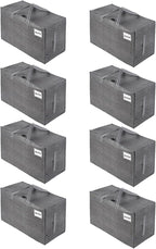VENO 8 Pack Moving Bags, Moving Supplies, Moving Boxes, College Packing Storage Boxes with Lids Alternative, Heavy Duty Dorm Organizer Tote, Extra Large, Sturdy Handles, Zipper (Dark Gray, 8 Pack)