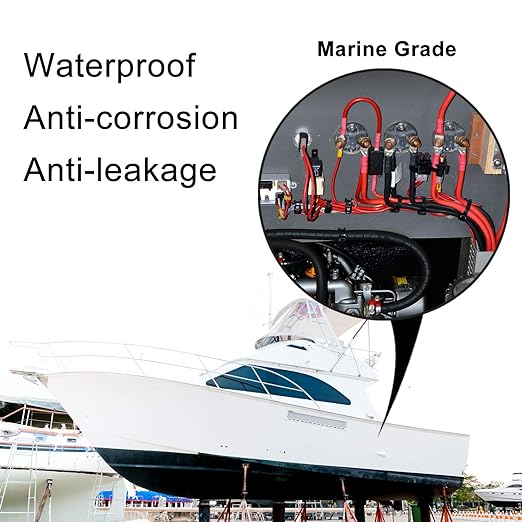 XHF 3/4 Inch (19mm) 3:1 Waterproof Heat Shrink Tubing Marine Grade Wire Cable Adhesive Lined Tube Insulation Seal Against Moisture Corrosion and Air Leakage, 4 Ft Black 1/0, 2/0, 3/0, 4/0 Wire