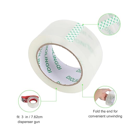 36 Rolls 55 Yards Roll, Total 1980 Yards Clear Heavy Duty Packing Tape for Shipping Packaging Moving Sealing, 2.8 mil Thick, 1.88 inches Wide