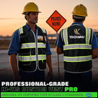 BeautyWill Custom Logo Safety Vest Class2 High Visibility Reflective Vest Breathable Construction Vest