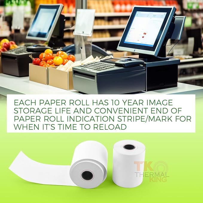 (50 Rolls) 2 1/4" x 85' Thermal Paper, POS Receipt Paper for Retail Business Cash Register, Fits Most Credit Card Terminal