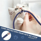 Braided Cable Sleeving, PET Expandable Braided Cable Sleeve, Flexible Mesh Sleeving Cord Management for Audio Video and Other Home Device, Cord Protector from Pets (Black Blue-2, 1/2")