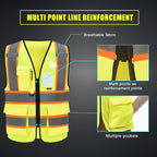 AYKRM Custom Logo Personalised Printed High Visibility Reflective 2 two tone work construction Safety Vest