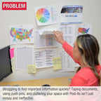 Ultimate Office AdjustaView 10-Pocket Wall Reference Organizer with Easy-Load Pockets and Mounting Screws