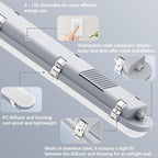 JTT 8FT LED Vapor Tight Light 120/100/80W Tunable, 18000lm LED Vapor Proof Lighting Fixture IP66, 5000K/4000K/3000K Outdoor Shop Light Waterproof for Parking Garage Car Wash Warehouse ETL Listed
