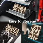 Car Registration and Insurance Card Holder,Leather Vehicle Card Document Glove Box Organizer,Paperwork Wallet Case for Driver's License,ID,Key Information Cards,Men & Women,Brown Cow Print Pattern