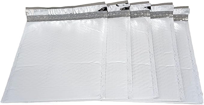 10-Pack 8.5x11" Bubble Mailers White Poly Padded #2 Envelopes Self Seal Shipping Bags Lightweight Tear Resistant Bubble Mailing Envelopes for Small Business Packaging, DVD, Clothing, Books, Gifts
