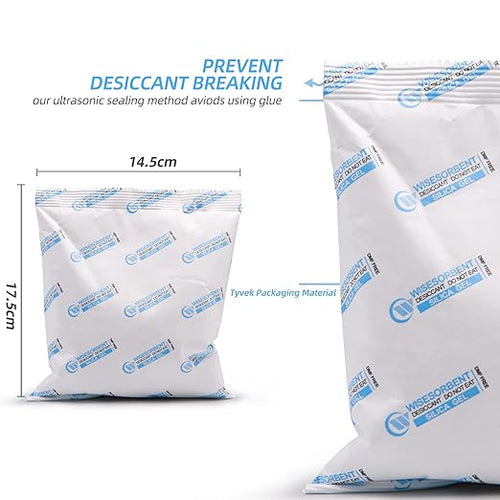 10 Packs 500 Gram Food Safe Silica Gel Desiccant Packets, Premium White Silica Gel Beads Packs, Dessicant Bags, Silica Gel for Storage
