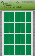 Royal Green Rectangle Color Coding Stickers in Green 1.57 inch x 0.75 inch (40mm x 19mm) - 2000 Pack