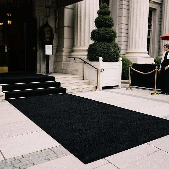 450 GSM Extra Thick Waterproof Black Carpet Runner for Events Decorations, 3X20 Ft Not Slip Black Runner Aisle Runway Rug for Wedding, Party, Banquet, Activity Entrance and Special Events Decorations