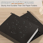 Extra Capacity Plastic Hanging File Folder Letter Size,12 Pack Reinforced Hang Folders with Heavy Duty 2 Inch Expansion,Durable Hanging Organizer Designed for Bulky Files(Black)