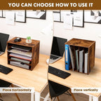 EMERIT Paper Organzier Wood Desktop Organizer Storage Letter Tray File Sorter with Adjustable Shelves for Home Office