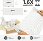 Honeycomb Packing Paper, 12"x300' White | Perforated Honeycomb Packing Paper Recyclable Moving Supplies for Shipping & Moving | Plastic-Free Alternative to Bubble Cushion Wrap with 36 Fragile Stickers