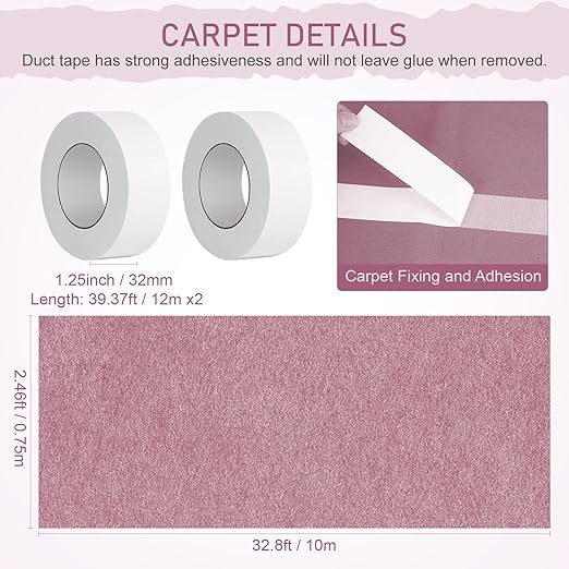 kaiyomi 8Pcs Stanchions Posts Velvet Ropes with Pink Carpet and Sign Frame, Water or Sand-Fillable Base, Suitable for 8.5" x 11" A4 Paper Size Sign Frame for Pink Carpet Party Decoration (Pink)