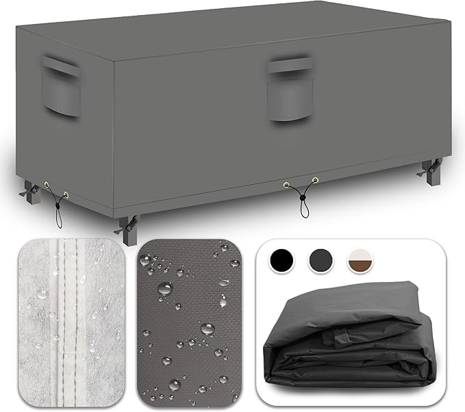 Heavy Duty Patio Furniture Covers Waterproof, 600D Outdoor Furniture Cover Waterproof for Sectional Sofa Couch, Outdoor Dining Table and Chair Set Covers 138''L x 76''W x 28''H, Grey