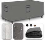 Heavy Duty Patio Furniture Covers Waterproof, 600D Outdoor Furniture Cover Waterproof for Sectional Sofa Couch, Outdoor Dining Table and Chair Set Covers 124''L x 72''W x 28''H, Grey