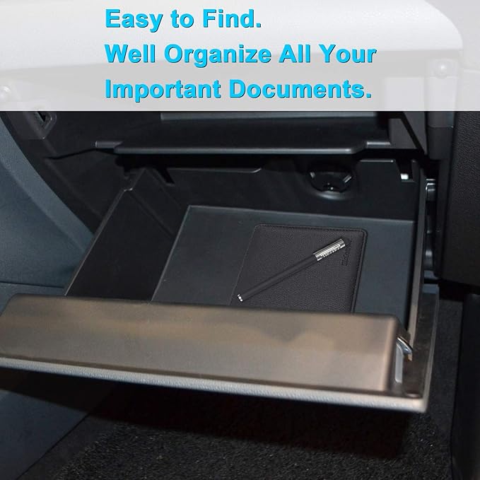 Wisdompro Small Car Registration and Insurance Documents Holder - Premium PU Leather Vehicle Glove Box Paperwork Wallet Case Organizer for ID, Driver's License, Key Contact Information Cards
